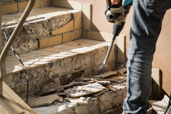 Concrete Stair Demolition in Sherman